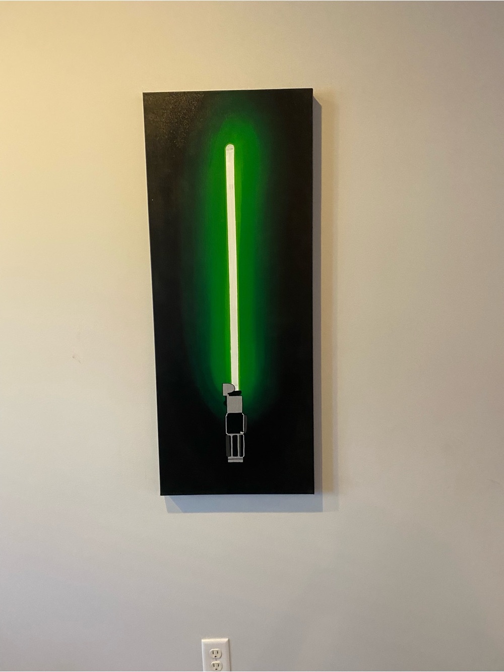 Handmade Green Lightsaber Wall Art Canvas
